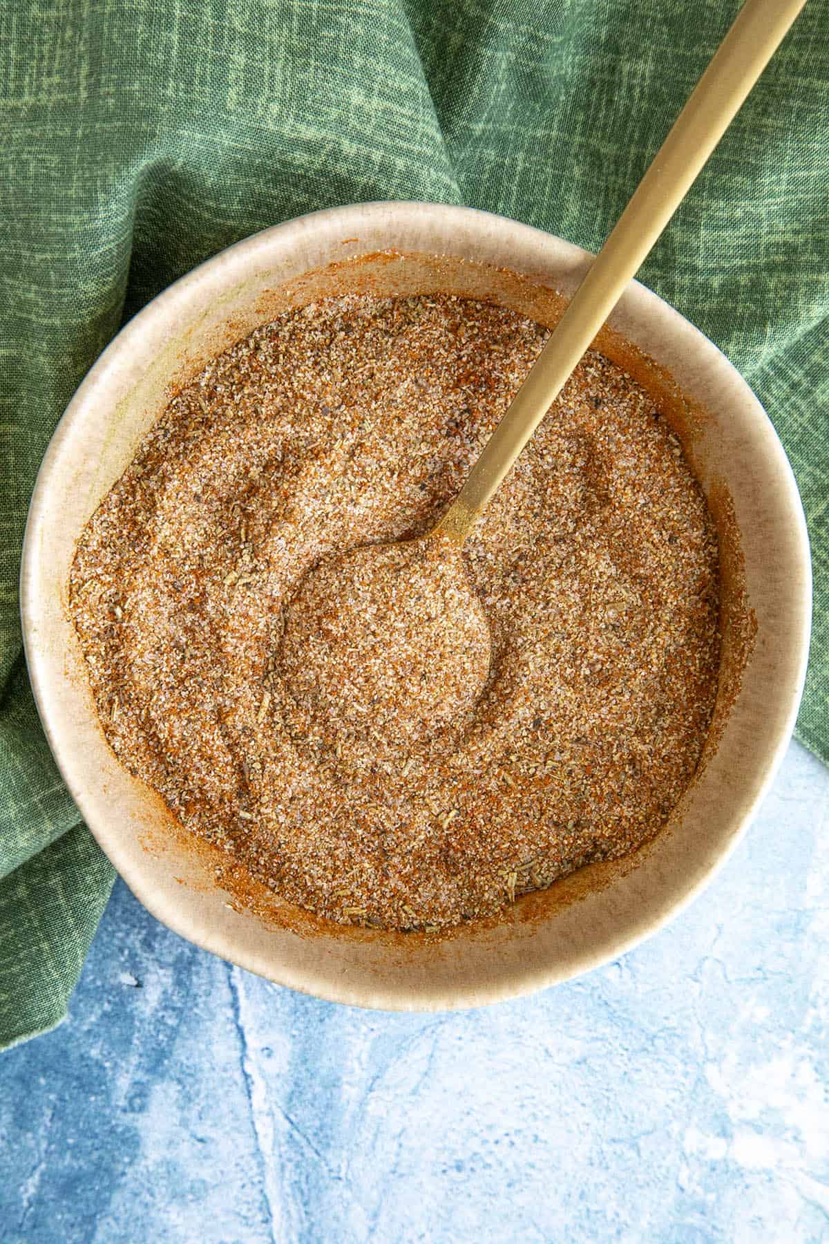 Turkey seasoning in a bowl, ready to rub down your turkey.