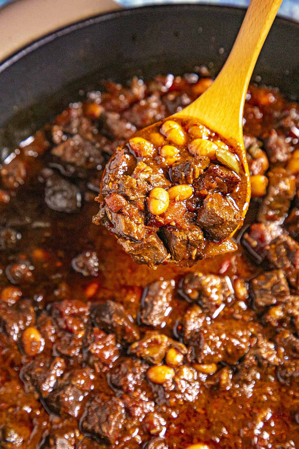 Chili Con Carne on a spoon