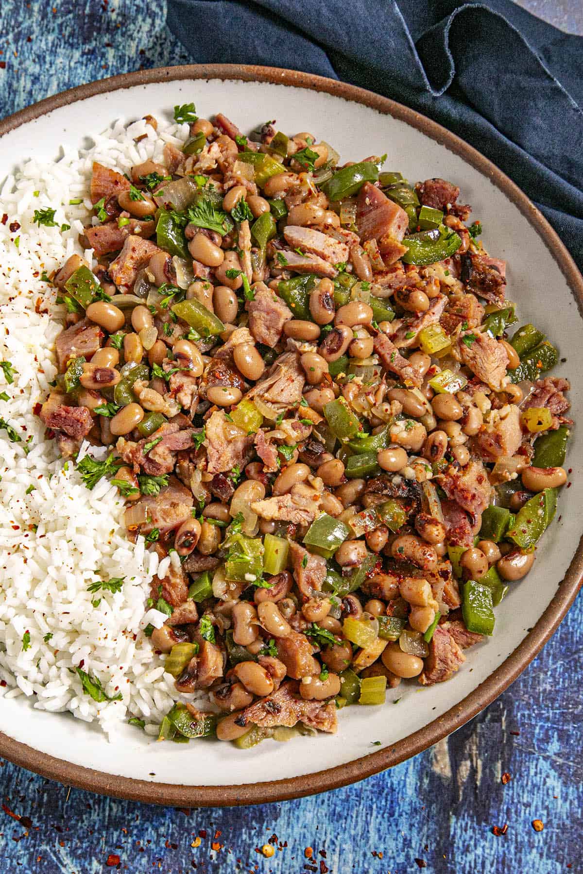 Hoppin John in a bowl, ready to serve