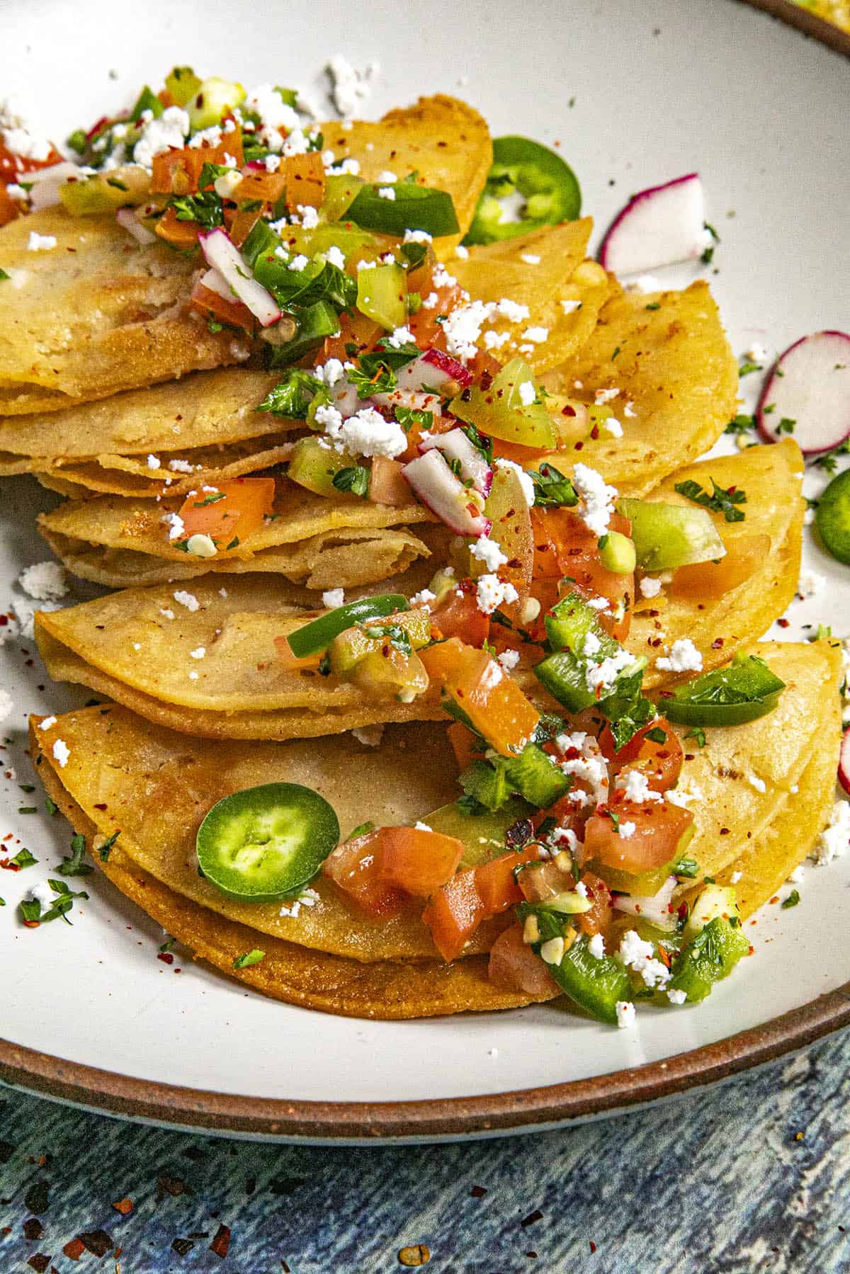 Serving Tacos de Papa on a plate