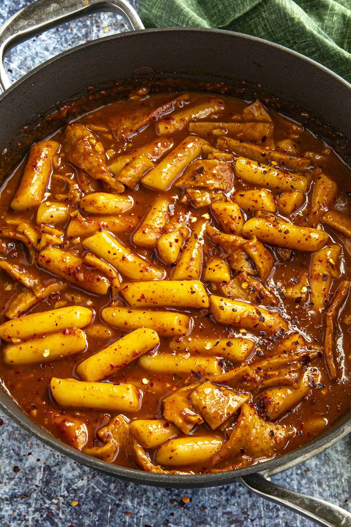 Tteokbokki in a pan