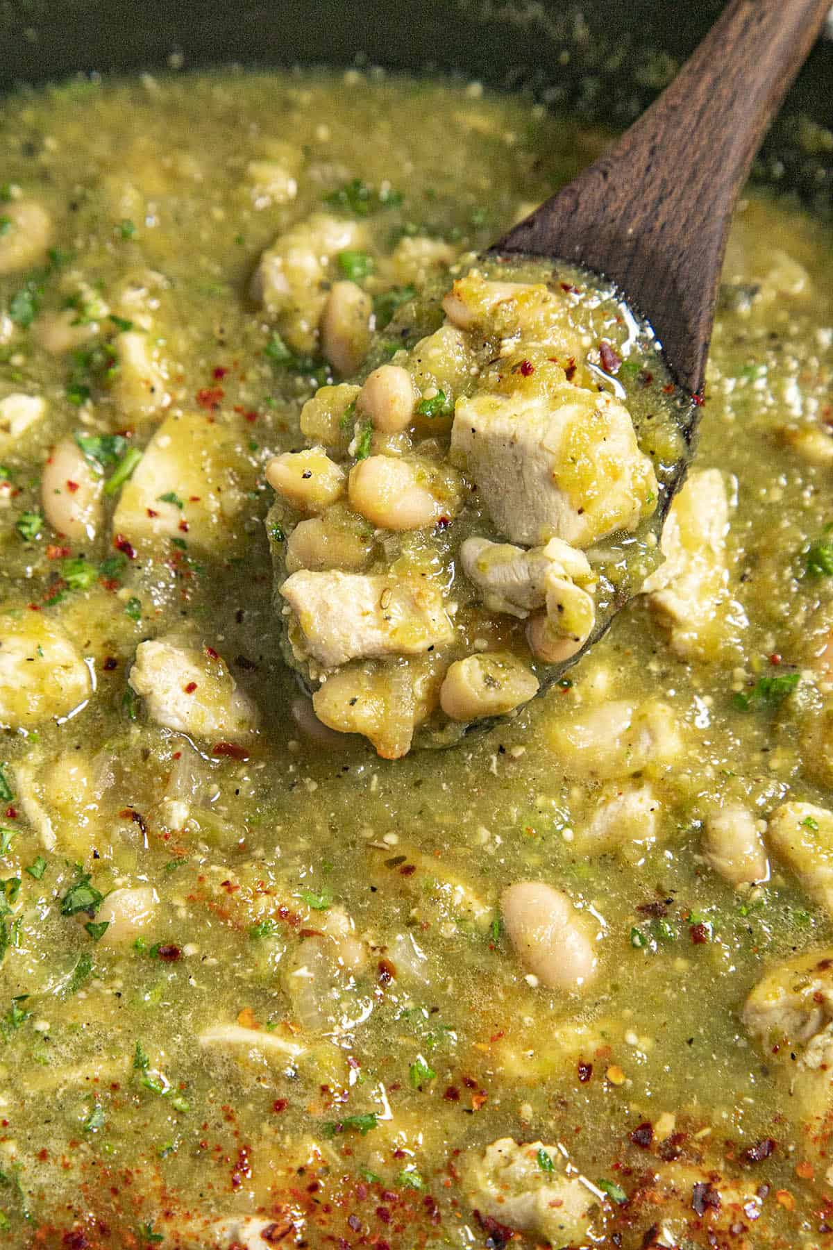 A spoonful of Green Chick Chili