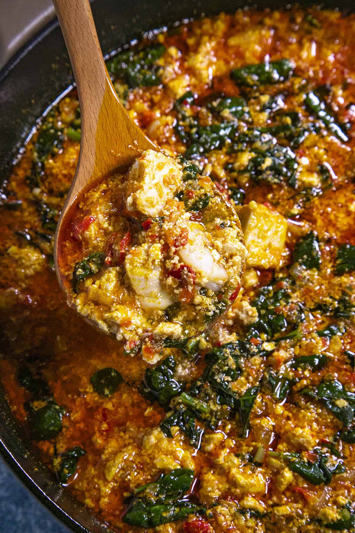 Egusi Soup on a spoon