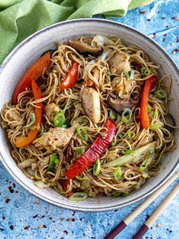 Yakisoba Noodles in a bowl