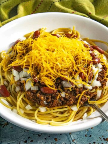 Cincinnati Chili served up in a bowl
