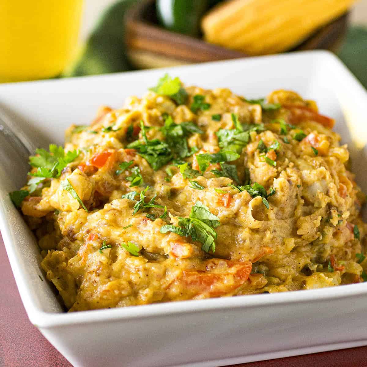 Cheesy Tex-Mex Mashed Potatoes Recipe (Papas con Chile)