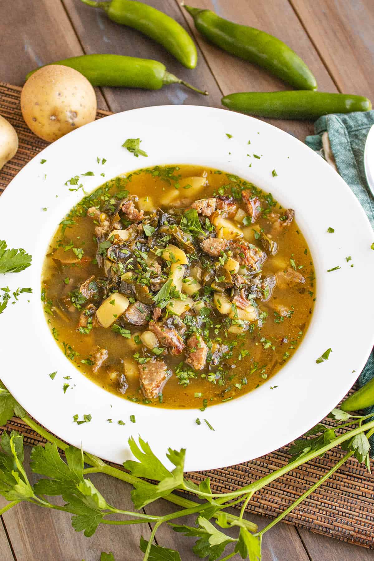 Sausage Soup in a bowl