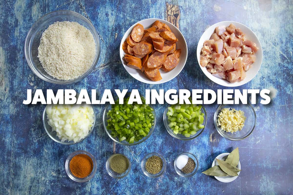 Cajun Chicken and Sausage Jambalaya Ingredients