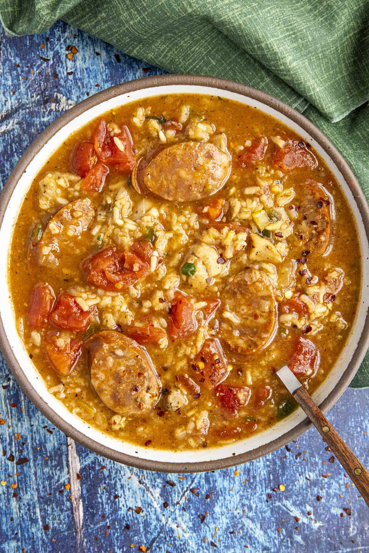 Jambalaya Soup in a bowl