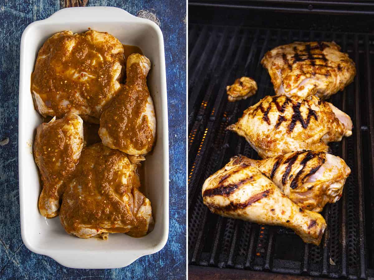 Marinating and grilling peri peri chicken