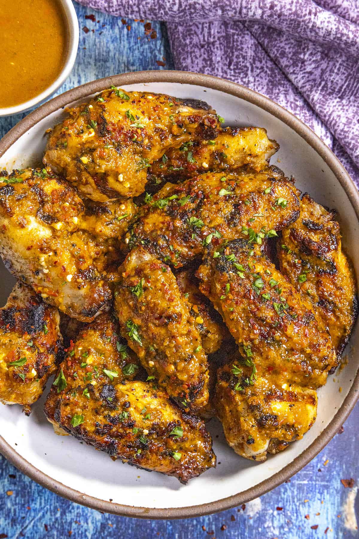 Peri Peri Chicken Wings in a bowl, ready to serve
