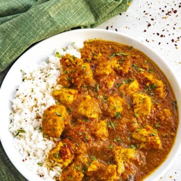 Spicy Chicken Curry in a bowl, ready to serve