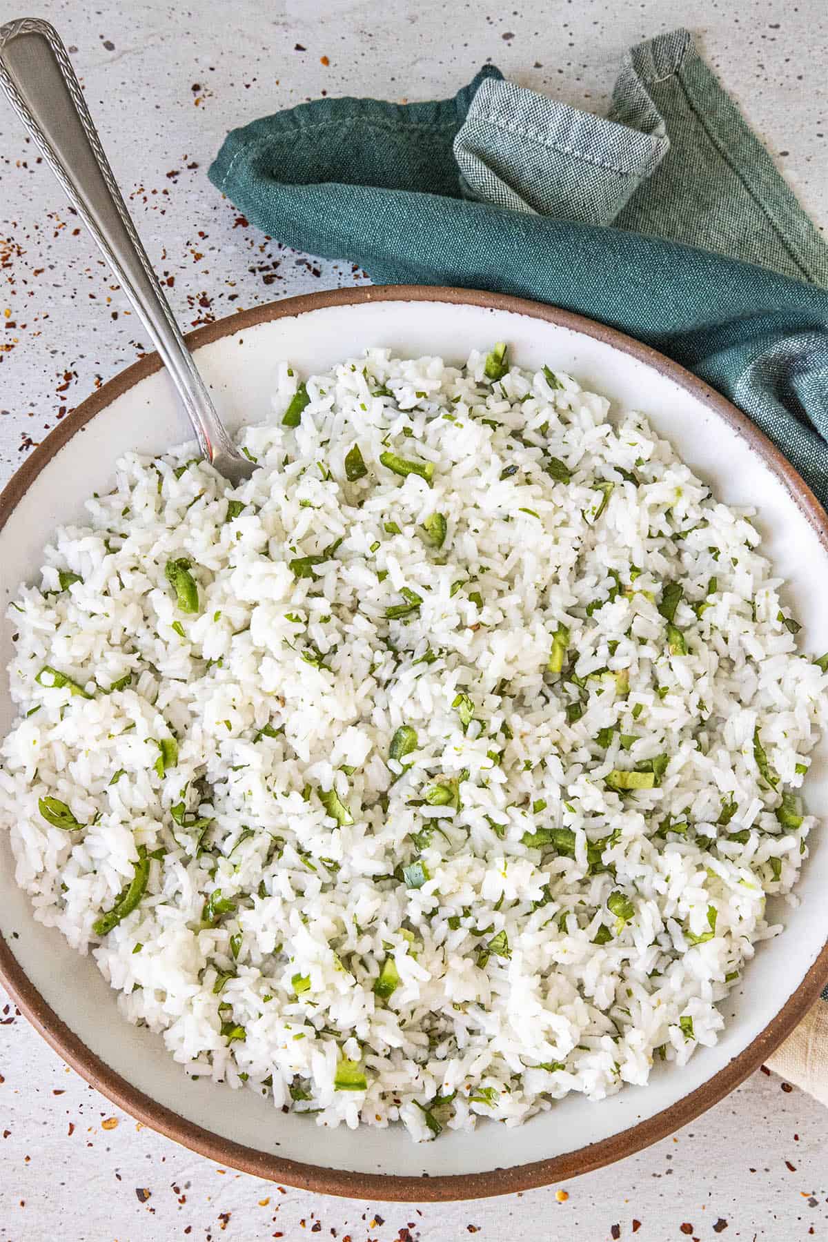 Fluffy Cilantro Lime Rice in a bowl, ready to serve