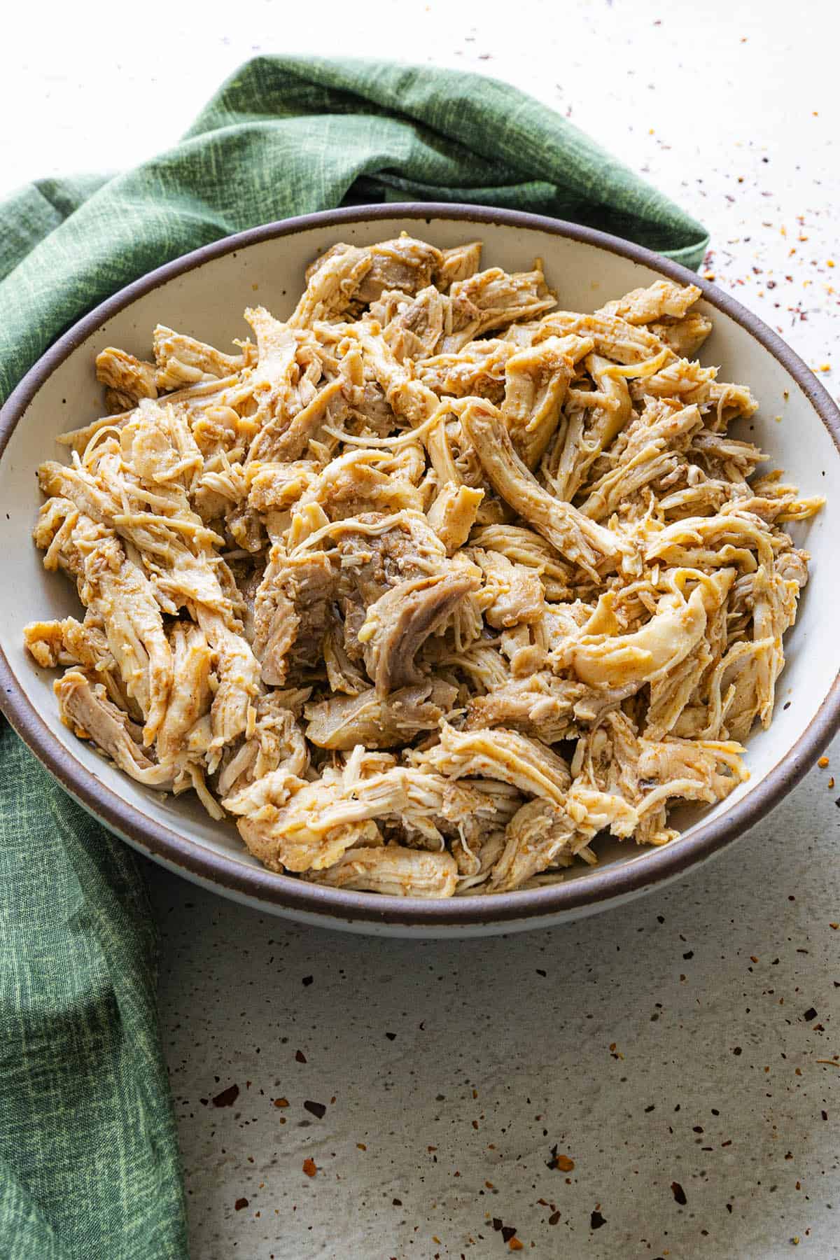 Juicy Shredded Chicken in a bowl, ready to serve