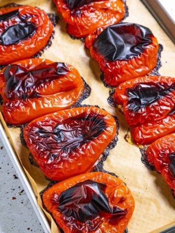 Roasted Red Peppers fresh out of the oven