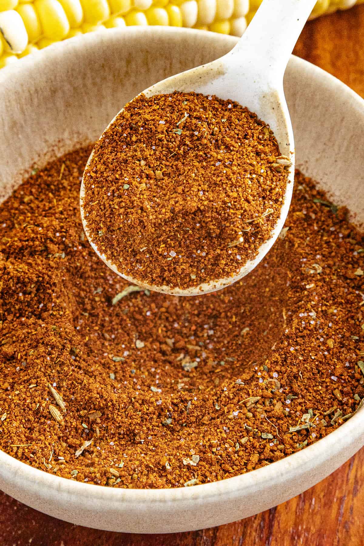 Elote Seasoning Recipe on a spoon