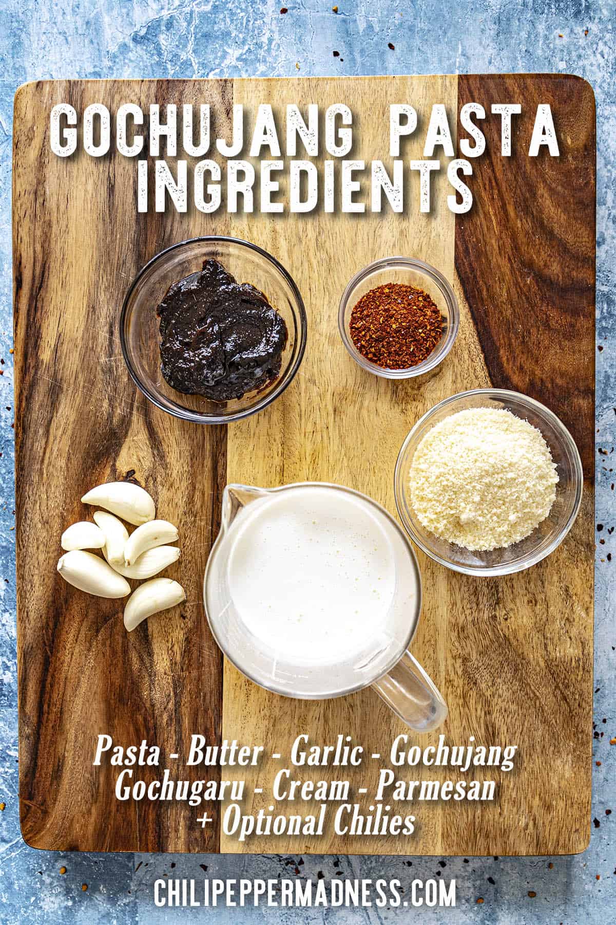 Creamy Gochujang Pasta Ingredients