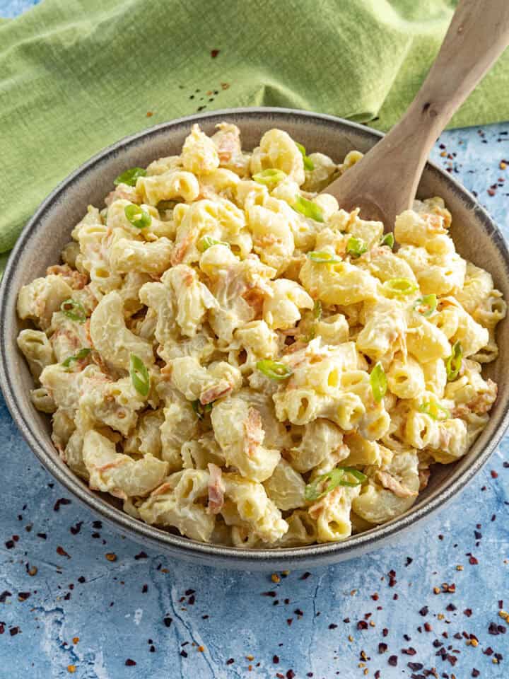 Creamy Hawaiian Macaroni Salad in a bowl