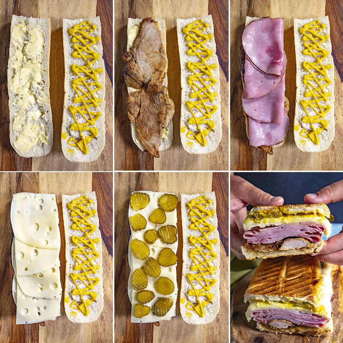 Steps for making a Cuban Sandwich