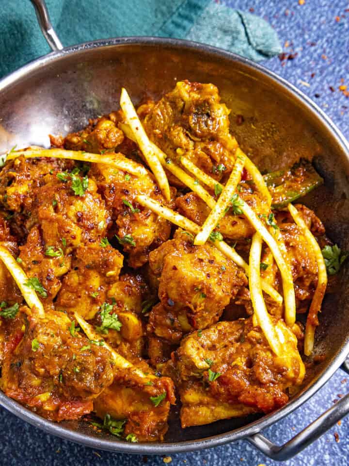 Chicken Karahi (Kadai Chicken) in a serving bowl