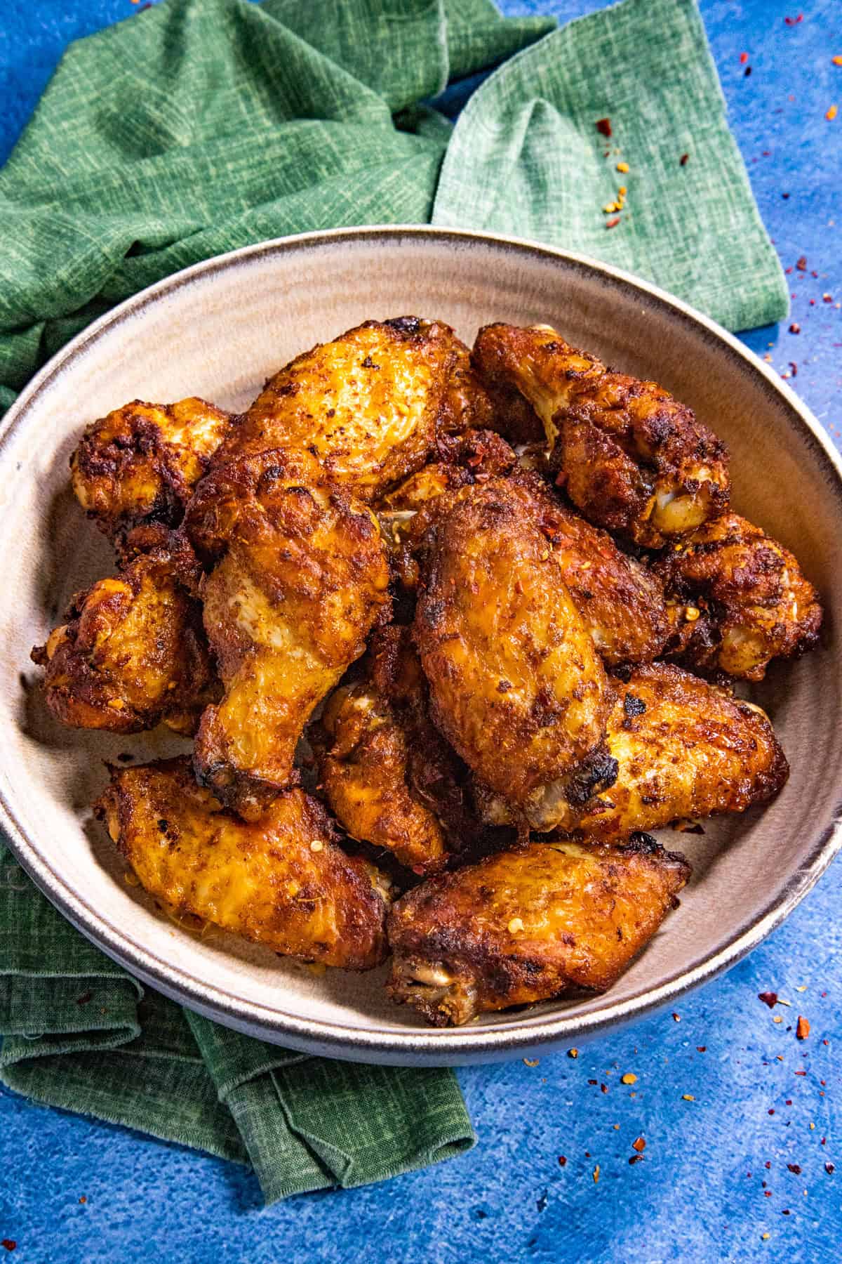 Mike's Dry Rub Chicken Wings in a bowl, ready to serve