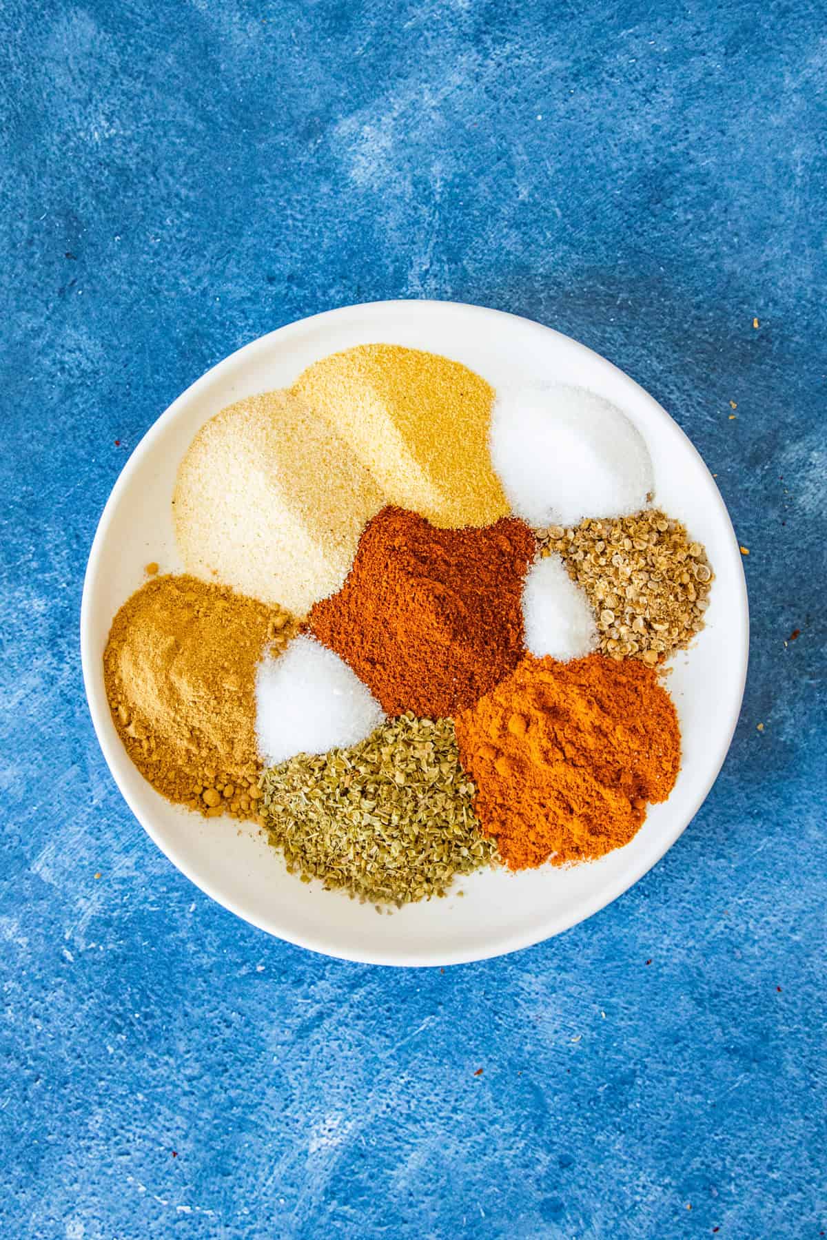 Peri Peri Seasoning ingredients on a mixing plate