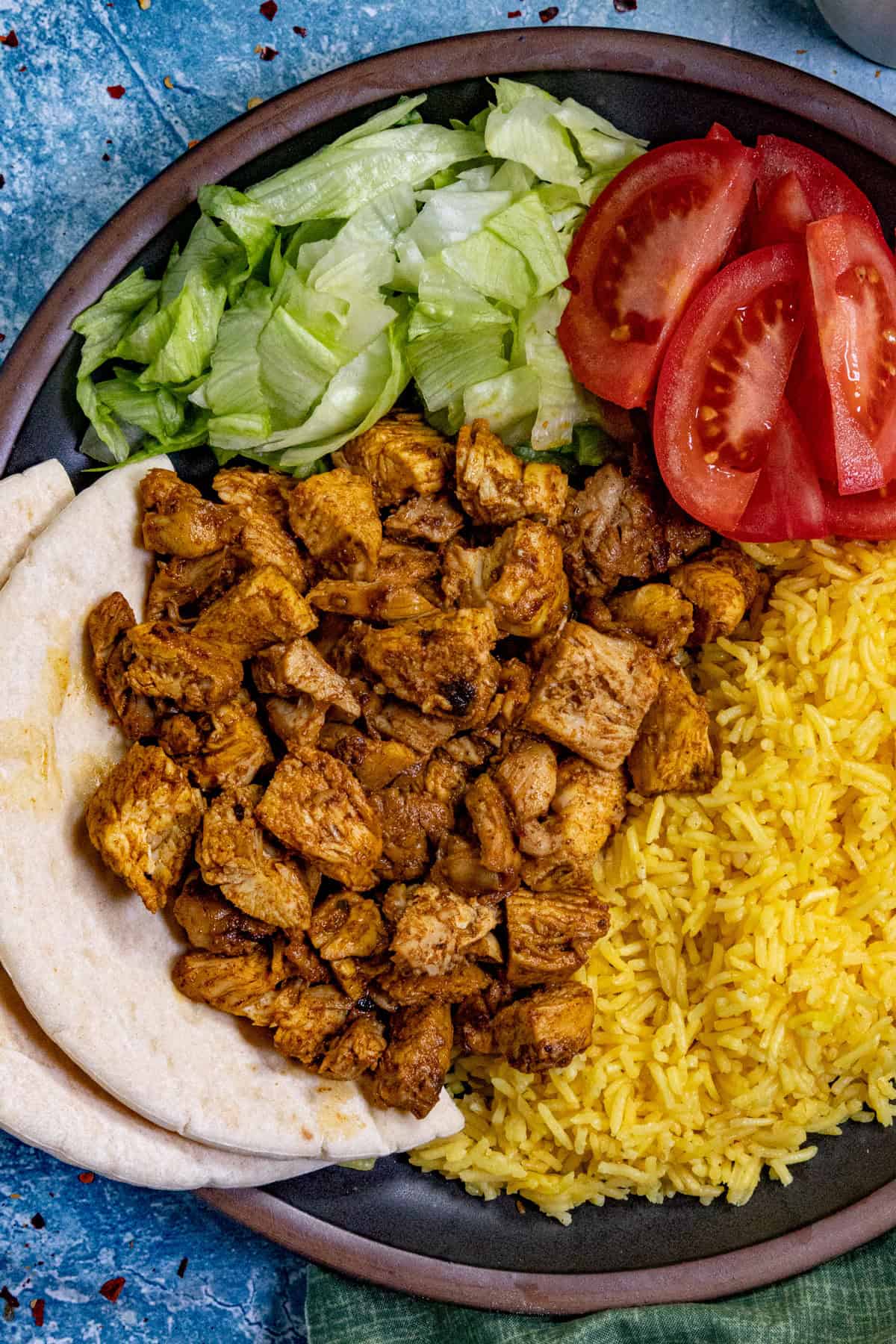 (Halal Cart Style Chicken on a serving plate