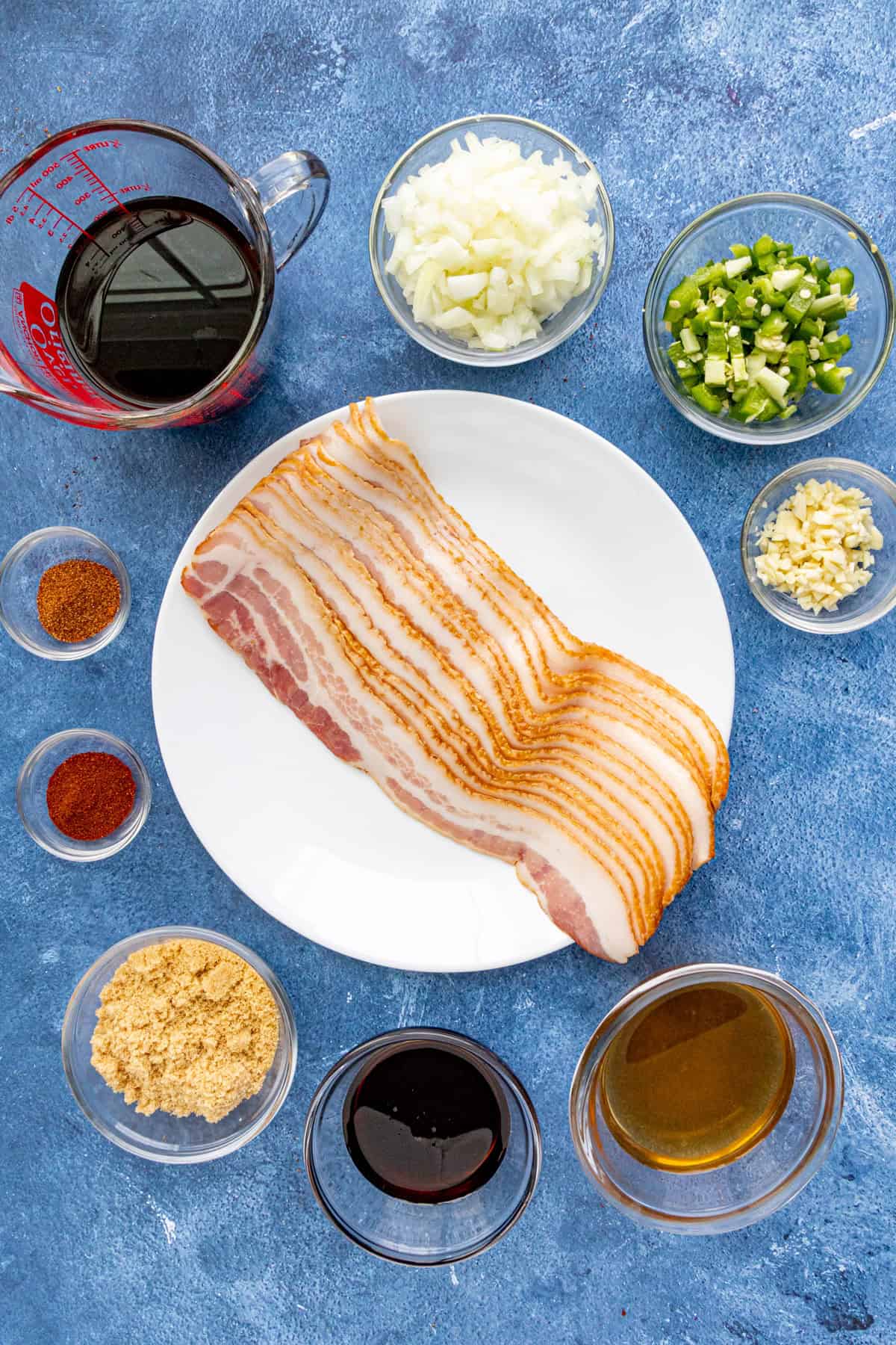 Bacon Jam Ingredients on a Table