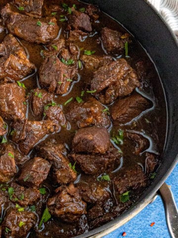 Chunky Pepperpot in a large pot, ready to serve