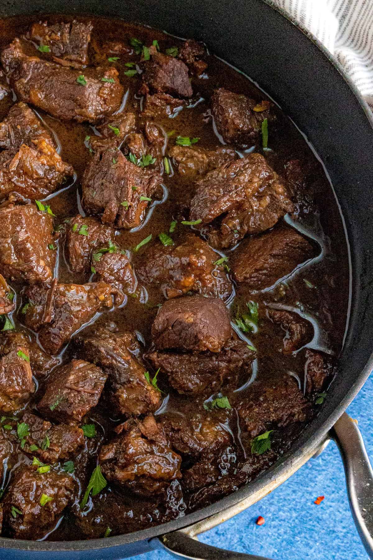 Chunky Pepperpot in a large pot, ready to serve