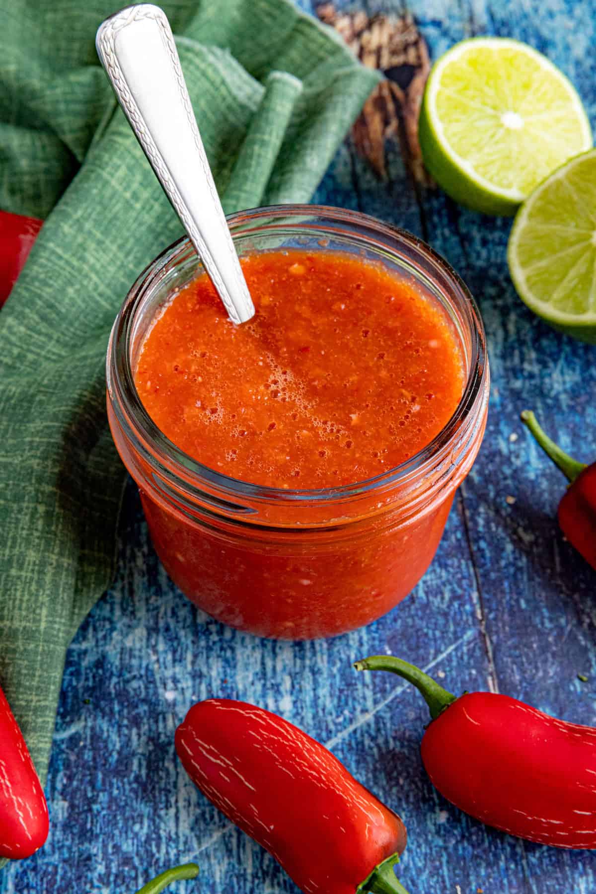 Chili Lime Hot Sauce in a jar