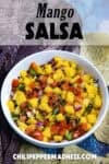 Mango salsa in a bowl.