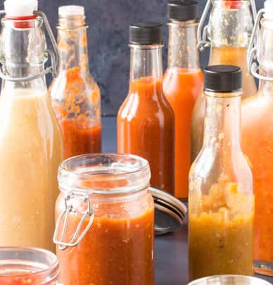 Hot sauces made using a dehydrator