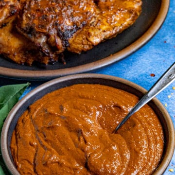 Mexican style Cascabel Chili Sauce in a bowl