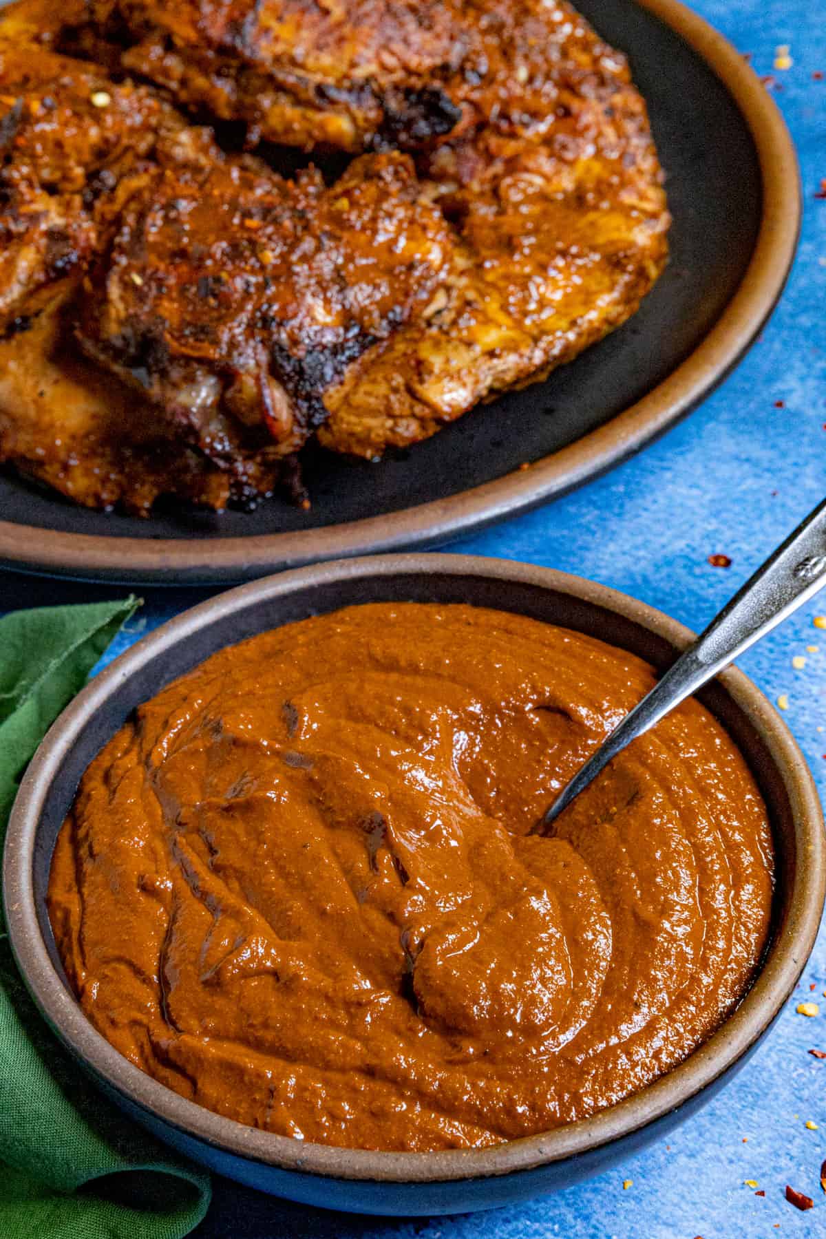 Mexican style Cascabel Chili Sauce in a bowl