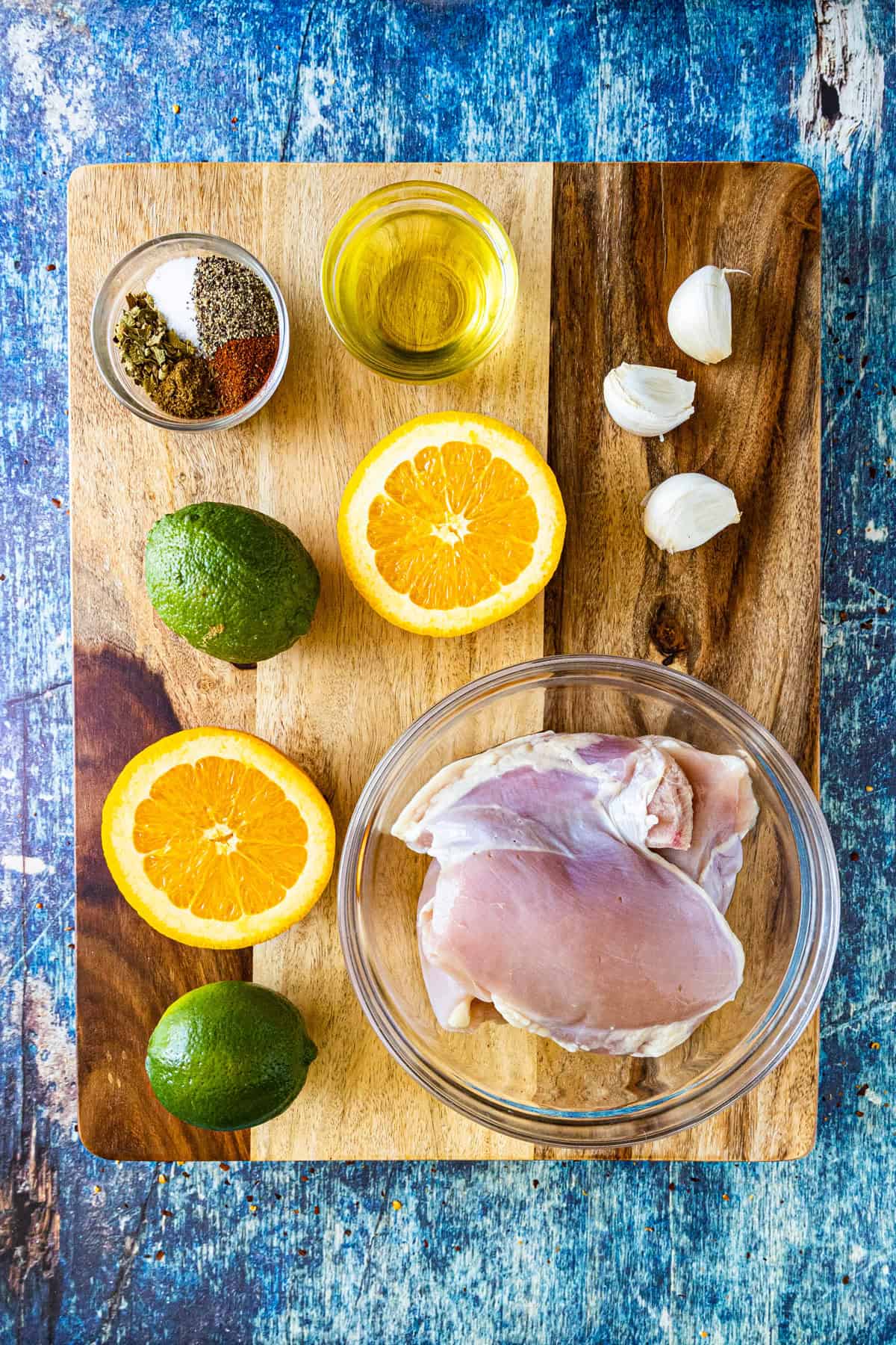 Ingredients for making the chicken marinade