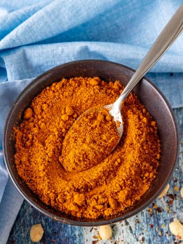 Nigerian Suya Spice (Yaji) in a bowl with a spoon