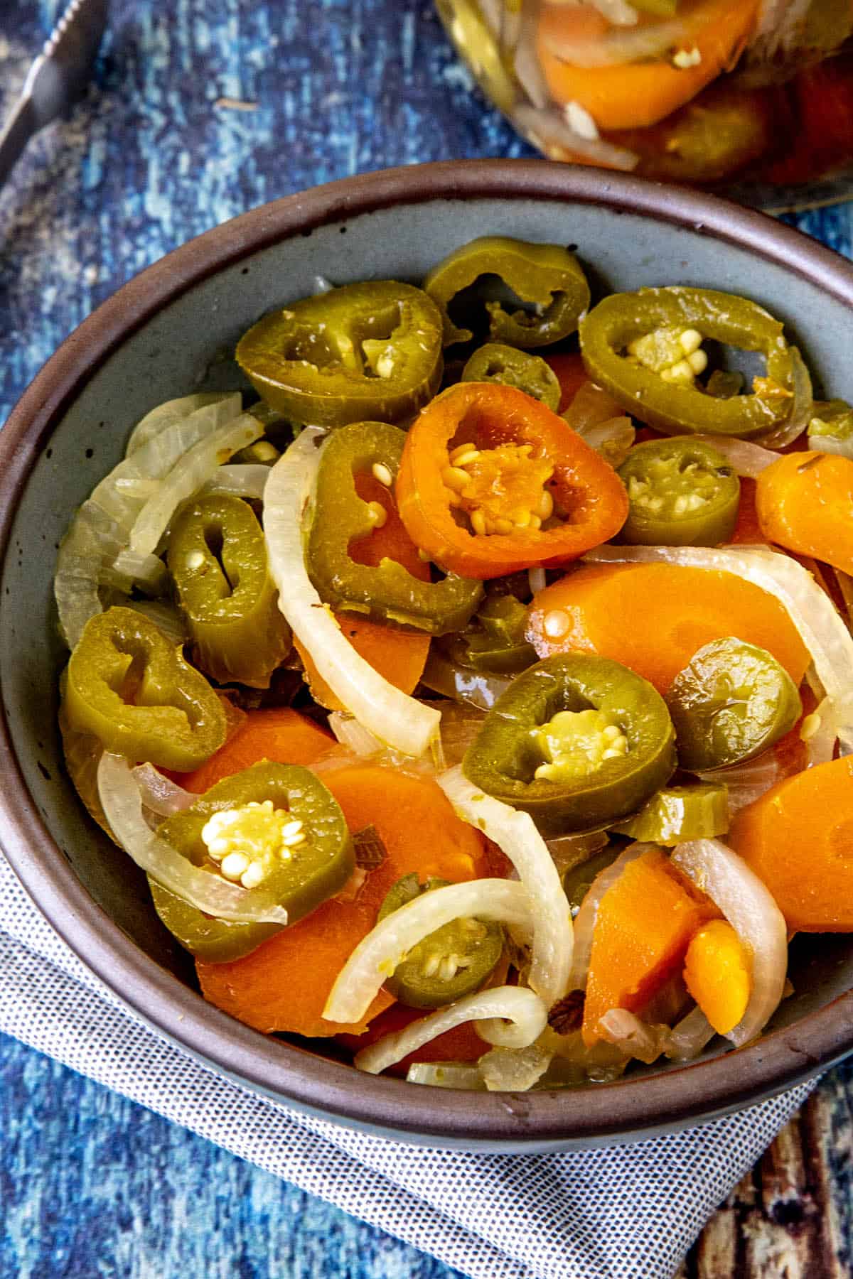 Mexican Pickled Vegetables (aka Escabeche) in a bowl