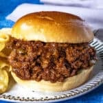 Saucy and spicy-sweet Gochujang Sloppy Joes ready to eat