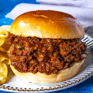 Saucy and spicy-sweet Gochujang Sloppy Joes ready to eat