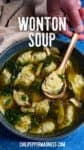 A large bowl filled with easy wonton soup, ready to serve