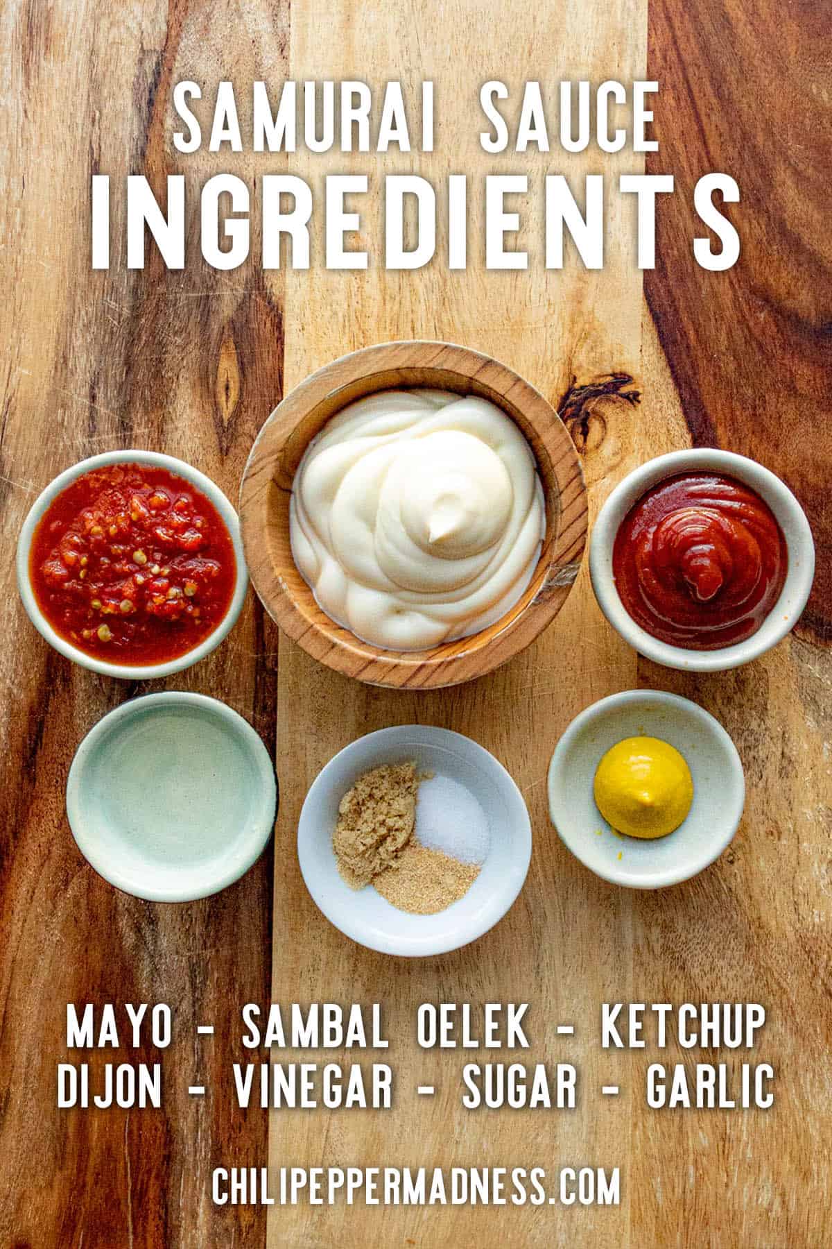 Samurai Sauce ingredients on a platter