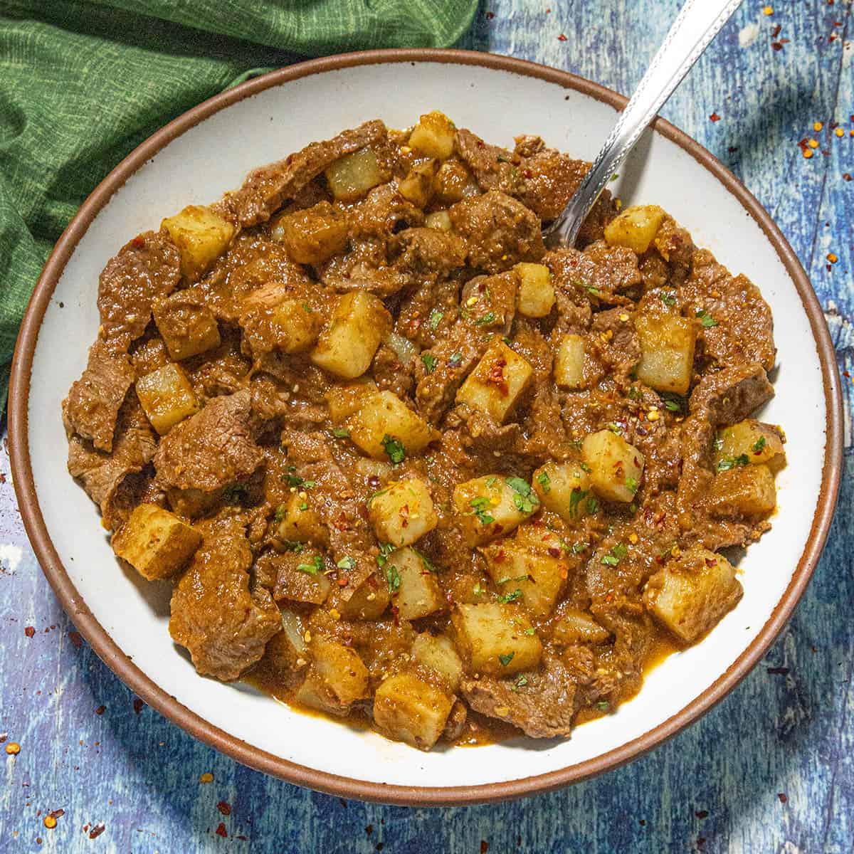 Bistec Ranchero con Papas