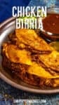Chicken Birria Tacos served on a plate with garnish